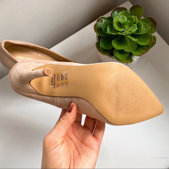 👡 TAN FAUX SUEDE POINTED TOE CLASSIC HIGH HEELS! - Picture 8 of 12